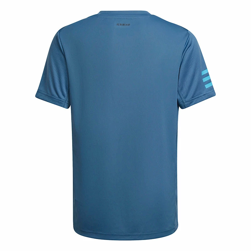 Boys Adidas Boys Club 3 Stripe Tee 2 Boys Adidas Boys Club 3 Stripe Tee - Image 2