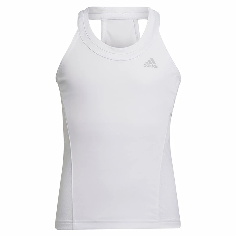 Girls Adidas Club Tank - White 2 Girls Adidas Club Tank - White - Image 2