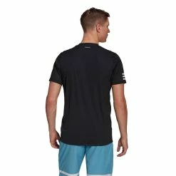 Men's Adidas Club 3 Stripe Shirt -tennis Sales Store CAMTJX BLK 3