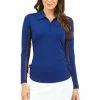 IBKUL Women's Adjustable Long Sleeve Zip Polo