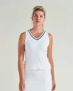 Women's L'Oeuf Poché Baseline V-Neck Rip Tennis Tank Top