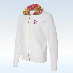 Pickleball Bella Women's Angle Shot White Full-Zip Pickleball Hoodie