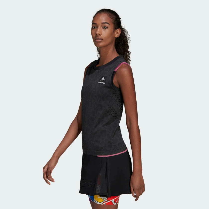 Adidas Women's Rich Mnisi Tennis Primeknit Tank Top - Black 7 Adidas Women's Rich Mnisi Tennis Primeknit Tank Top - Black - Image 7