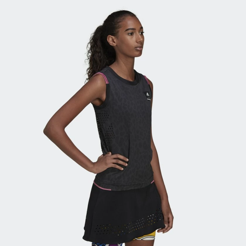 Adidas Women's Rich Mnisi Tennis Primeknit Tank Top - Black 5 Adidas Women's Rich Mnisi Tennis Primeknit Tank Top - Black - Image 5
