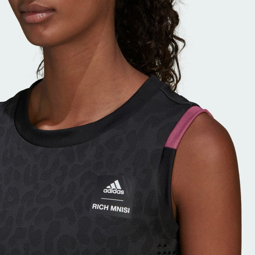Adidas Women's Rich Mnisi Tennis Primeknit Tank Top - Black 4 Adidas Women's Rich Mnisi Tennis Primeknit Tank Top - Black - Image 4