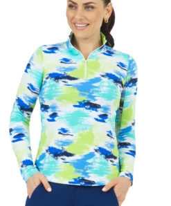 IBKUL Women's Long Sleeve Mock Neck Top