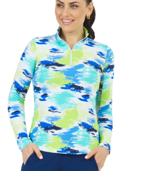 IBKUL Women's Long Sleeve Mock Neck Top 1 IBKUL Women's Long Sleeve Mock Neck Top