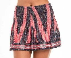 Women's Lucky In Love Long Flower Power Smocked Tennis Skirt