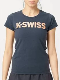 K-Swiss K- Swiss Women's Hypercourt Logo Tee Shirt- Graystone