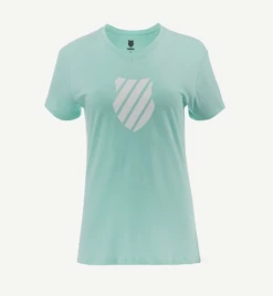 K-Swiss Women's Court Tennis T-Shirt- Aruba Blue/ White