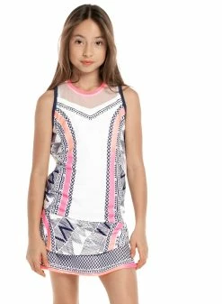 Junior's Lucky In Love Santa Fe Glow Tennis Tank Top