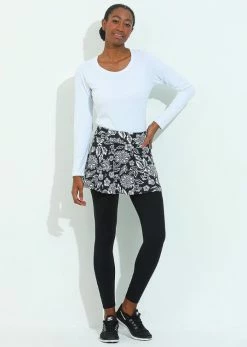 Dona Jo Women's Love Skirted Legging (White Lily)