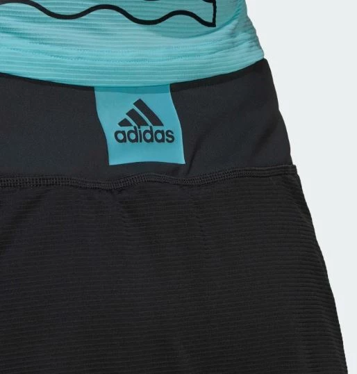 Adidas Women's Paris Match Tennis Skirt - Carbon / Pulse Aqua 2 Adidas Women's Paris Match Tennis Skirt - Carbon / Pulse Aqua - Image 2