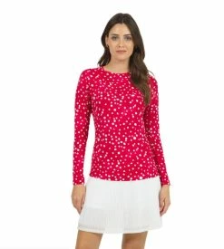 IBKUL Women's Evelyn Print Long Sleeve Crew Neck