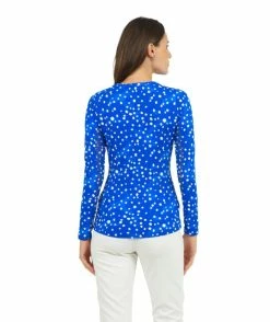 IBKUL Women's Evelyn Print Long Sleeve Crew Neck -tennis Sales Store hg
