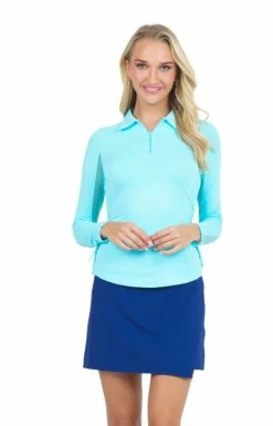 IBKUL Women's Adjustable Long Sleeve Zip Polo 17 IBKUL Women's Adjustable Long Sleeve Zip Polo -tennis Sales Store ktykitktyk