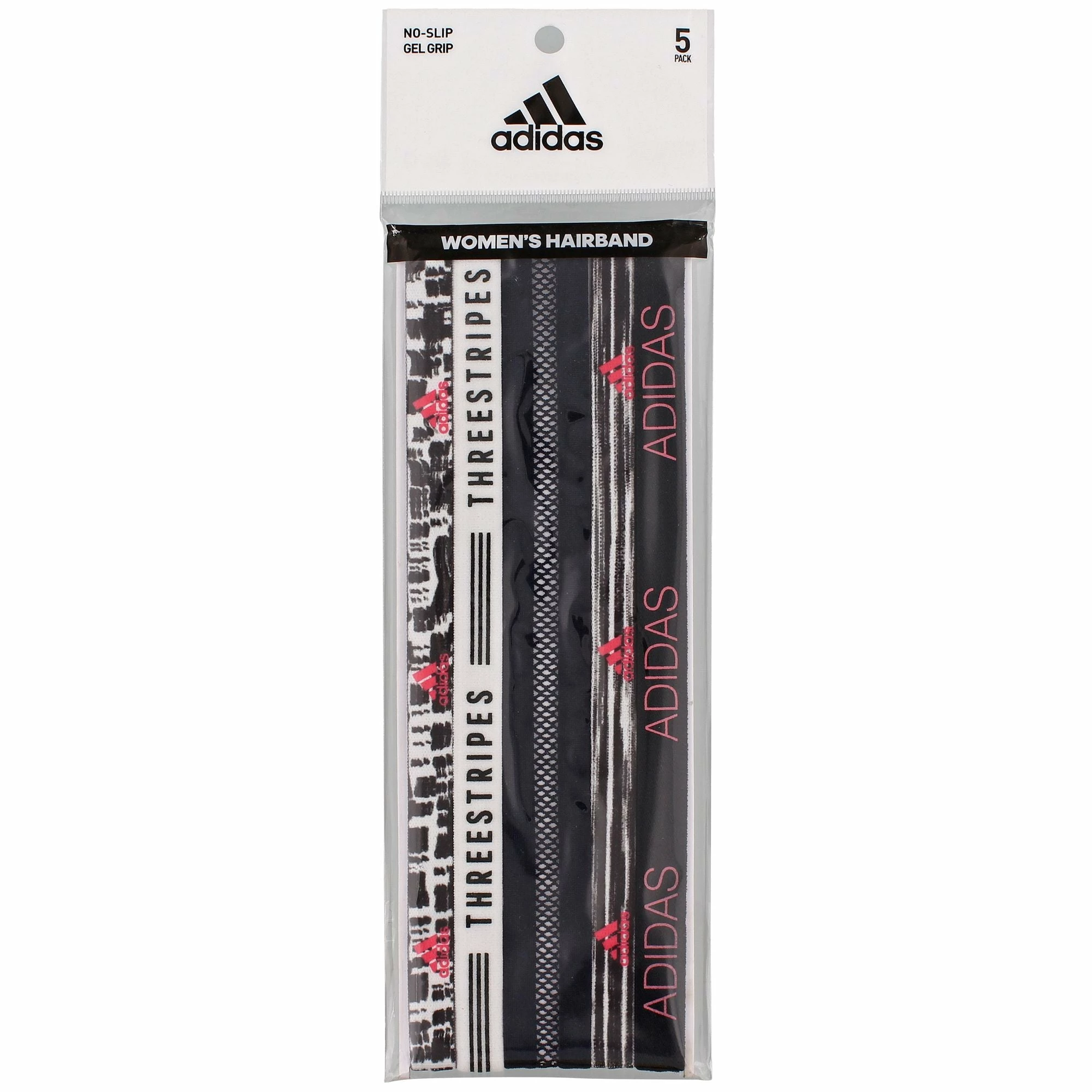 Adidas Women's Stretch Elastic Non-Slip Tennis Headbands- 5 Pack 1 Adidas Women's Stretch Elastic Non-Slip Tennis Headbands- 5 Pack