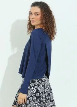 Dona Jo Women's Move Tennis Long Sleeve Shirt -tennis Sales Store nvy1