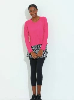 Dona Jo Women's Move Tennis Long Sleeve Shirt -tennis Sales Store pink1