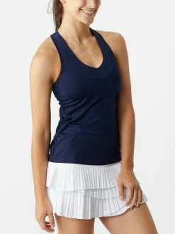 Lucky In Love Women's Core V-Neck Tank - Navy