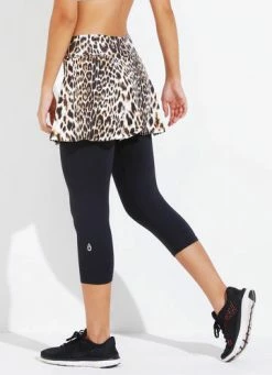 Dona Jo Women's Skirted Capri ECO (Cheetah/Black) -tennis Sales Store sca101 cheetah blk 02 360x c1cd6ebd 36cd 469e adc9 117646537521
