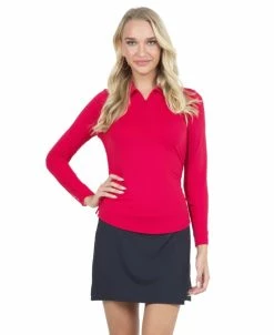 IBKUL Women's Adjustable Long Sleeve Zip Polo 16 IBKUL Women's Adjustable Long Sleeve Zip Polo -tennis Sales Store w4tghh