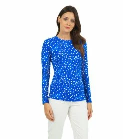 IBKUL Women's Evelyn Print Long Sleeve Crew Neck -tennis Sales Store wa