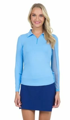 IBKUL Women's Adjustable Long Sleeve Zip Polo 19 IBKUL Women's Adjustable Long Sleeve Zip Polo -tennis Sales Store ytkjuktk